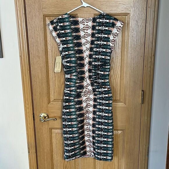 NWT Nicole Miller Artelier Becket Excursion Cotton Ivory Multicolor Dress Size 6 - Picture 4 of 7